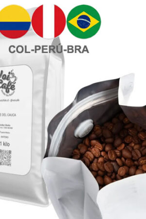 Café Ensamblaje Perú, Colombia y Brasil 1 Kilo – Grano Entero o Molido a Pedido